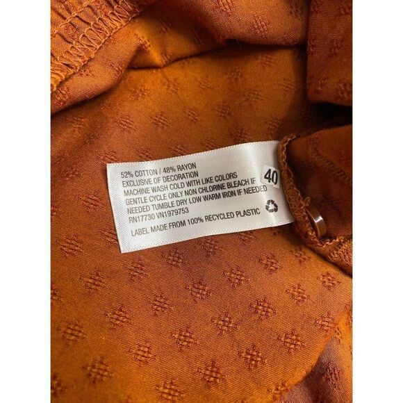 Universal Thread Long Sleeve Dress XS Brown Women's Eyelet-Detail Ruffled NEW‎ - Picture 10 of 13